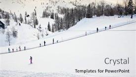  Presentation with ski trip - Cool new slide deck with vogel-ski-resort-slovenia backdrop and a white colored foreground