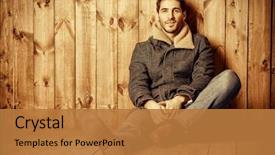  Presentation with jeans - Audience pleasing theme consisting of men's beauty seasonal fashion backdrop and a gold colored foreground