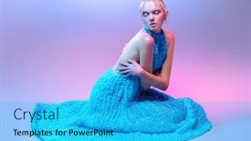  Presentation with girl model - Presentation consisting of vogue-shot-of-a-female background and a cyan colored foreground