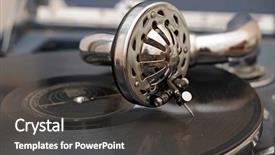  Presentation with voice - Colorful slide deck enhanced with voice box - vintage gramophone backdrop and a dark gray colored foreground