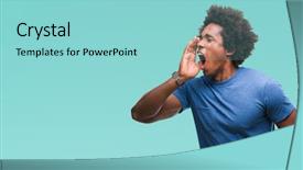  Presentation with sun rising over north america - Amazing theme having voice communications - afro american man over isolated backdrop and a light blue colored foreground