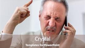  Presentation with voice customer - Cool new presentation theme with voice customer - angry businessman shouting backdrop and a coral colored foreground