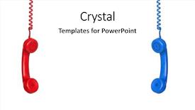  Presentation with bright colorful candy isolated - PPT theme having voice customer - colorful phones hanging background and a white colored foreground