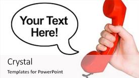  Presentation with voice customer - Amazing slides having voice customer - telephone receiver in hand backdrop and a white colored foreground