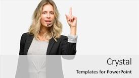  Presentation with voice customer - Beautiful PPT theme featuring voice customer - young woman operator from call backdrop and a white colored foreground