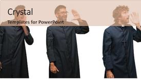  Presentation with christian - Beautiful PPT theme featuring voice god - collage of christian priest men backdrop and a coral colored foreground