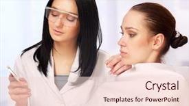  Presentation with patient women abdominal ultrasound - Theme featuring voice hygeine - patient visiting dentist isolated background and a  colored foreground