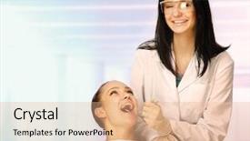  Presentation with dentist - Slide deck having voice hygeine - patient visiting dentist background and a  colored foreground