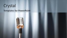  Presentation with audio vision - Colorful PPT theme enhanced with voice music - audio microphone against the background backdrop and a light blue colored foreground