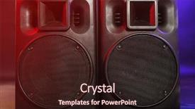  Presentation with black feminism - Audience pleasing slide set consisting of voice signal - big black loudspeakers close up backdrop and a  colored foreground