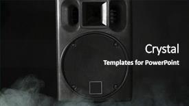  Presentation with voice signal - Cool new slide deck with voice signal - big loudspeaker in a smoke backdrop and a  colored foreground