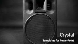  Presentation with voice signal - Amazing presentation design having voice signal - big loudspeaker on black background backdrop and a  colored foreground