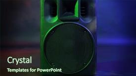  Presentation with voice signal - Presentation design consisting of voice signal - black loudspeaker on dark background background and a  colored foreground