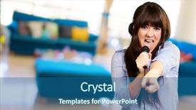  Presentation with indoor smart farming - Colorful slide deck enhanced with voice signal - girl with headset singing backdrop and a  colored foreground