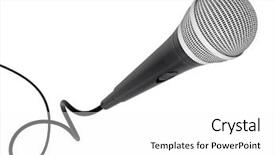  Presentation with voice signal - Audience pleasing presentation theme consisting of voice signal - microphone flying for professional singing backdrop and a white colored foreground