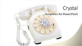  Presentation with voice signal - PPT theme consisting of voice signal - retro dial telephone isolated background and a  colored foreground