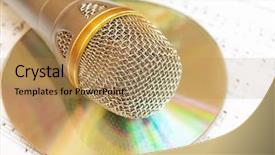  Presentation with classical - Cool new PPT layouts with voice tone - classical microphone and cd backdrop and a coral colored foreground