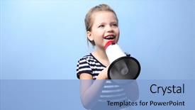  Presentation with st joseph to color - Presentation with voice tone - cute little girl with megaphone background and a  colored foreground