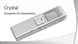  Presentation with background - Colorful presentation theme enhanced with voice tone - dictaphone isolated on a white backdrop and a white colored foreground