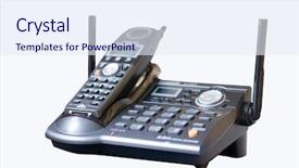  Presentation with phone - Amazing presentation theme having voicemail - stylish new phone isolated backdrop and a  colored foreground