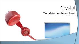  Presentation with voip - Audience pleasing presentation theme consisting of voip - calling by telephone backdrop and a white colored foreground