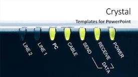  Presentation with cable - Audience pleasing PPT theme consisting of voip - mta cable modem - internet backdrop and a white colored foreground