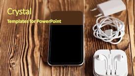  Presentation with voip - Slide deck consisting of voip - smartphone charger headphones background and a tawny brown colored foreground
