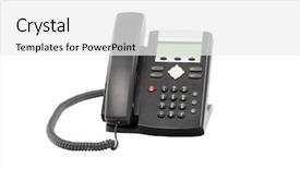  Presentation with telecommunication voip - Presentation theme consisting of voip telecommunication - desktop telephone ip pbx background and a  colored foreground