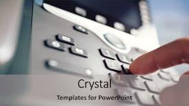  Presentation with customer service - Slides featuring voip telecommunication - dialing telephone keypad concept background and a light gray colored foreground