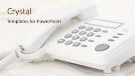  Presentation with coque de telephone - PPT layouts having voip telecommunication - image of telephone background and a  colored foreground