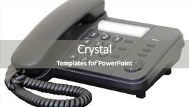  Presentation with telephone - Slide set featuring voip telecommunication - image of telephone background and a gray colored foreground