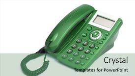  Presentation with telecommunication voip - Colorful PPT theme enhanced with voip telecommunication - modern digital phone isolated backdrop and a ocean colored foreground