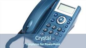  Presentation with telecommunication voip - Beautiful slide set featuring voip telecommunication - modern digital phone isolated backdrop and a ocean colored foreground