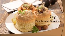  Presentation with puff pastry - Theme consisting of vol au vent puff pastry background and a  colored foreground