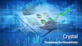  Presentation with volatility - Cool new presentation theme with volatility - investor man hands with calculator backdrop and a ocean colored foreground