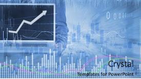  Presentation with computer - Presentation design having volatility - investor with laptop computer background and a light blue colored foreground