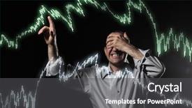  Presentation with volatility - Slide set consisting of volatility - scared trader pointing to stock background and a dark gray colored foreground