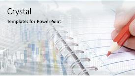  Presentation with volatility - Beautiful PPT theme featuring volatility - writing man hand backdrop and a  colored foreground