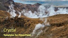  Presentation with alpine - Cool new PPT theme with volcanic-activity-in-tongariro-national backdrop and a tawny brown colored foreground