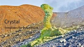  Presentation with sulfur - PPT theme consisting of volcanic activity sulfur fumarole background and a gold colored foreground