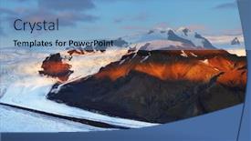  Presentation with alpine - PPT theme featuring volcanic-alpine-landscape-in-skaftafell background and a teal colored foreground