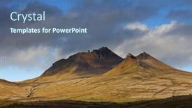  Presentation with iceland - PPT layouts consisting of volcanic-alpine-landscape-in-skaftafell background and a ocean colored foreground