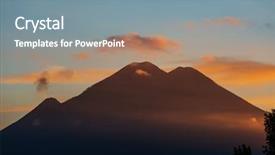 Presentation with volcanoes - Beautiful presentation theme featuring volcanic ash cloud - beautiful volcanoes landscapes in guatemala backdrop and a  colored foreground