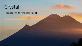  Presentation with central america - Beautiful presentation theme featuring volcanic ash cloud - beautiful volcanoes landscapes in guatemala backdrop and a  colored foreground