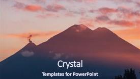  Presentation with beautiful landscapes - PPT theme enhanced with volcanic ash cloud - beautiful volcanoes landscapes in guatemala background and a  colored foreground