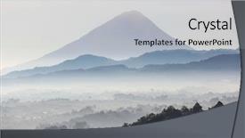  Presentation with central america - Cool new slides with volcanic ash cloud - beautiful volcanoes landscapes in guatemala backdrop and a light gray colored foreground