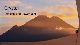  Presentation with beautiful landscapes - Presentation theme enhanced with volcanic ash cloud - beautiful volcanoes landscapes in guatemala background and a  colored foreground