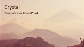  Presentation with beautiful landscapes - Beautiful theme featuring volcanic ash cloud - beautiful volcanoes landscapes in guatemala backdrop and a lemonade colored foreground
