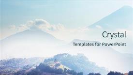  Presentation with beautiful landscapes - Beautiful slide deck featuring volcanic ash cloud - beautiful volcanoes landscapes in guatemala backdrop and a sky blue colored foreground