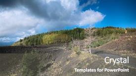  Presentation with lava - PPT theme having volcanic ash cloud - cooled lava field and autumnal background and a  colored foreground